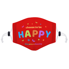 Load image into Gallery viewer, Choose To Be Happy Face Mask with Two Filters Element For Adults